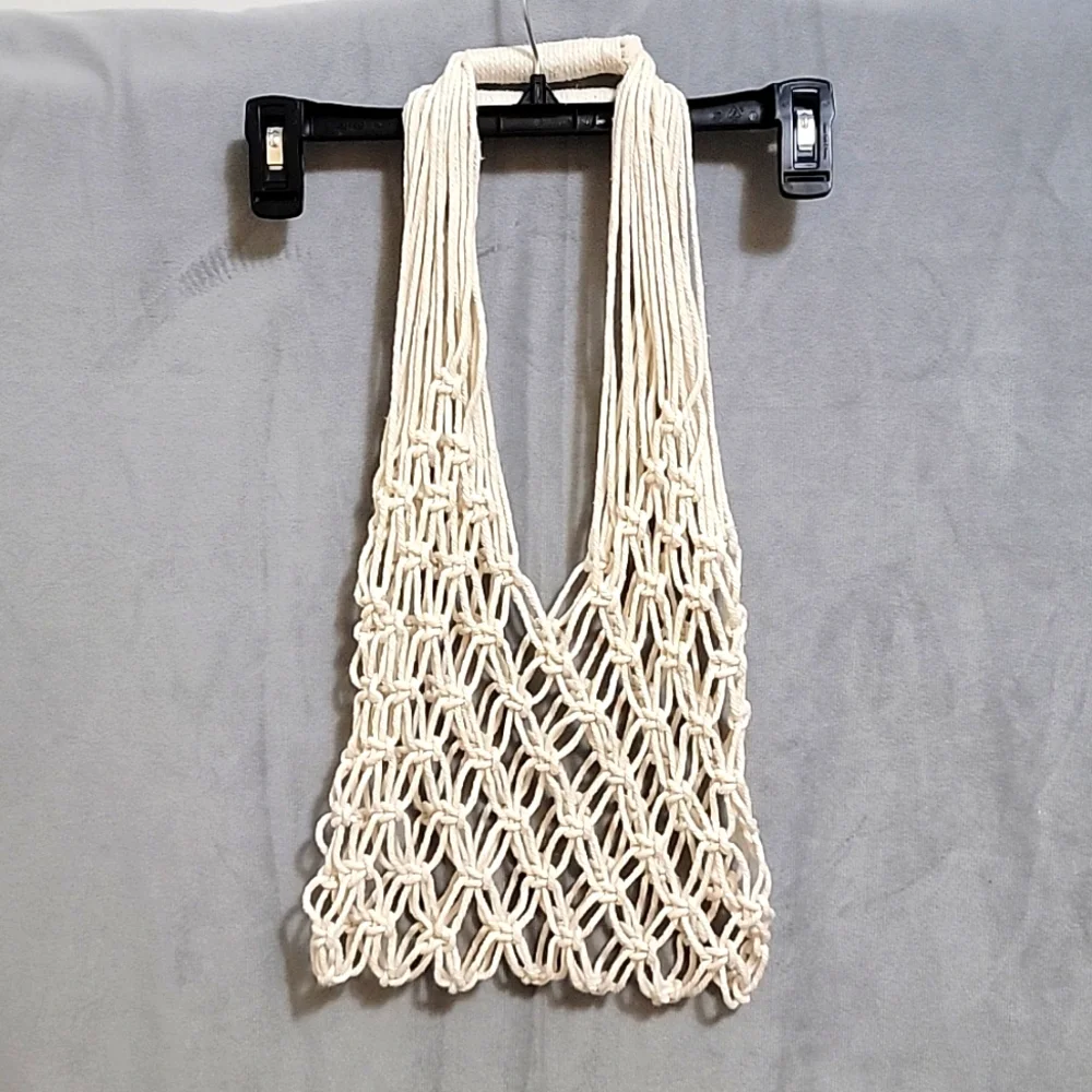 Macrame Beach Shoulder Bag, Handbag, Summer Bag, Color Ivory